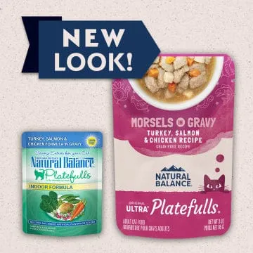 Natural Balance Platefulls Turkey, Salmon & Chicken Recipe Morsels in Gravy Soft Cat Food Pouch