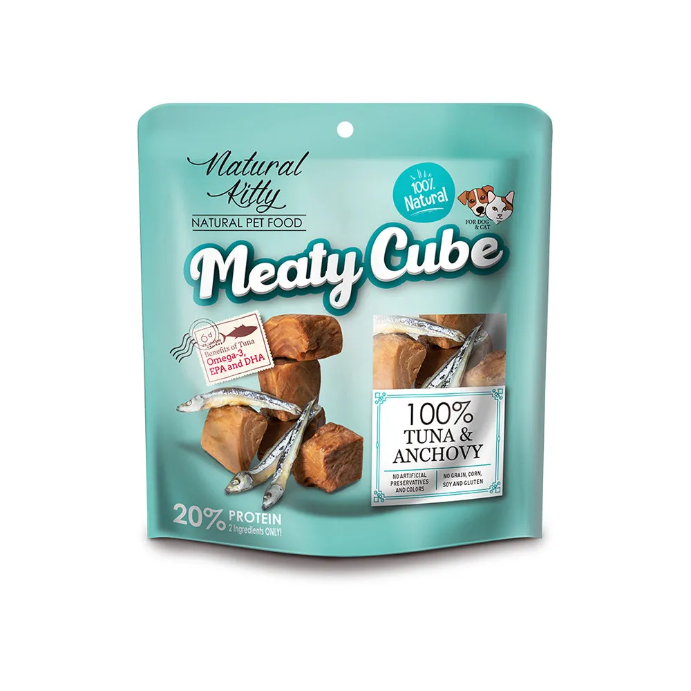 Natural Kitty Meaty Cubes 100% Tuna & Anchovy 60g
