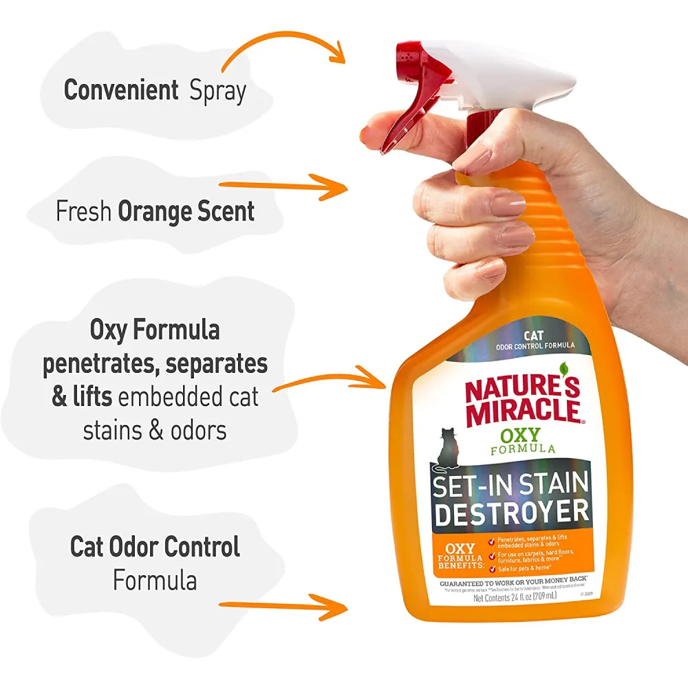 Natures Miracle Orange Oxy Stain and Odor Remover for Cats