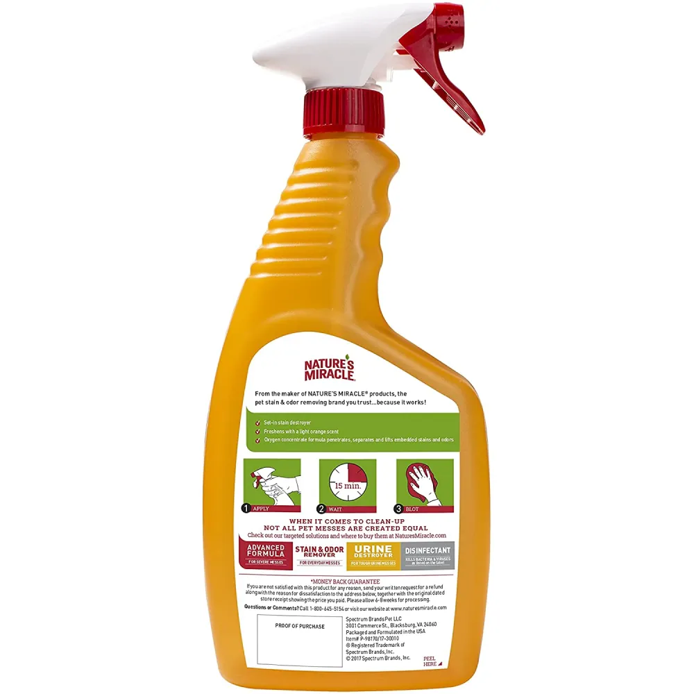 Natures Miracle Orange Oxy Stain and Odor Remover for Cats