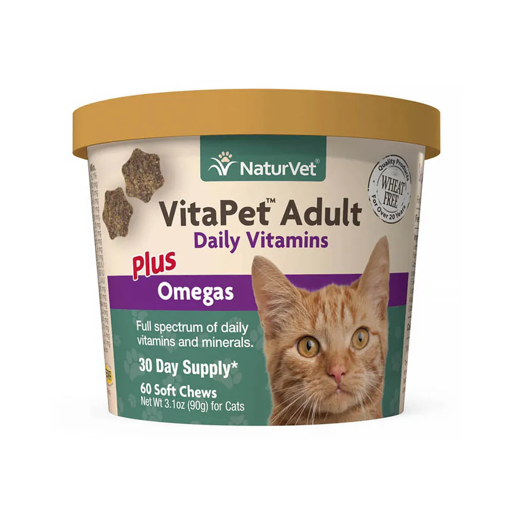 Naturvet Cat VitaPet Adult Daily Vitamins Plus Omegas 60cts