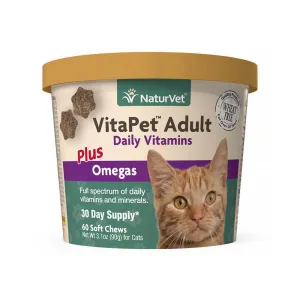 Naturvet Cat VitaPet Adult Daily Vitamins Plus Omegas 60cts