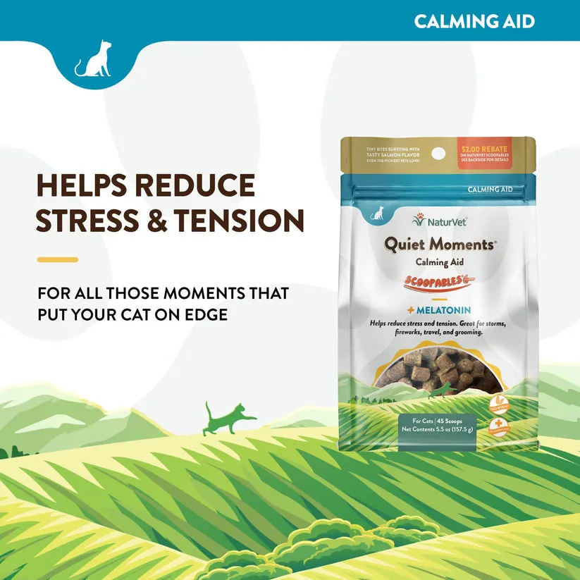NaturVet Quiet Moments Calming Aid Plus Melatonin Scoopables for Cats