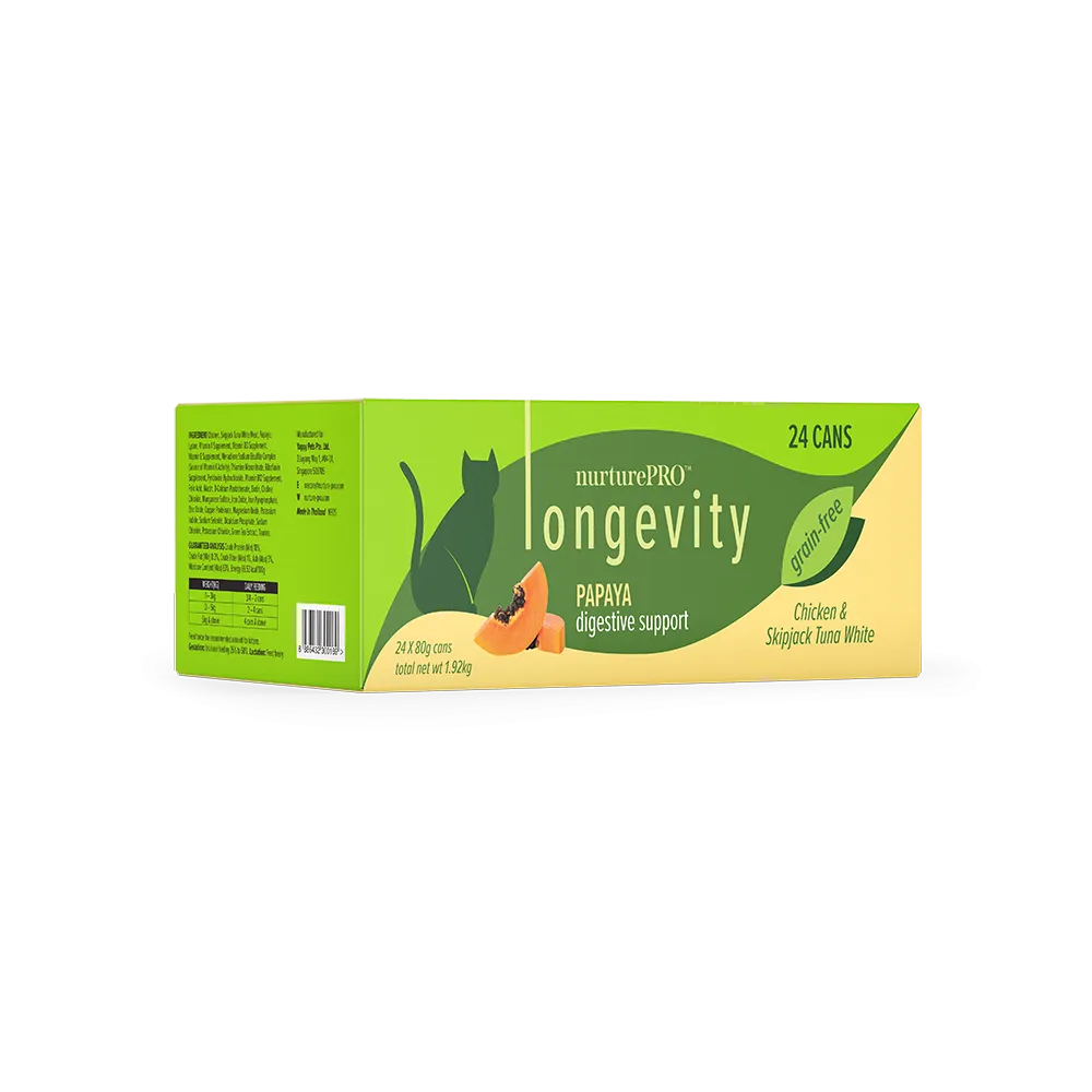 Nurture Pro Cat Longevity with Green Tea Essence GF Chicken & Skipjack Tuna White Meat Papaya 80g