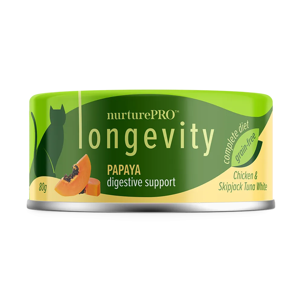 Nurture Pro Cat Longevity with Green Tea Essence GF Chicken & Skipjack Tuna White Meat Papaya 80g