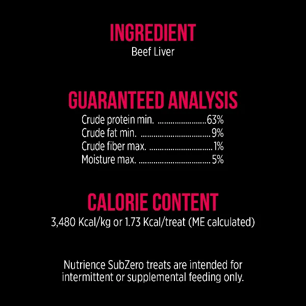 Nutrience SubZero Freeze-Dried Beef Liver Cat Treats