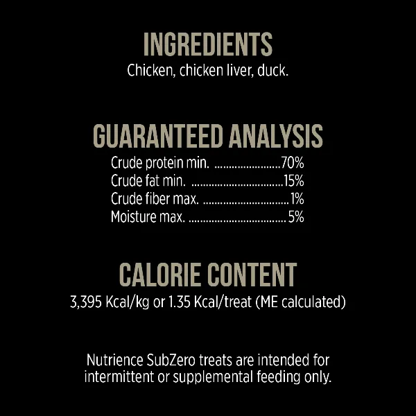Nutrience SubZero Freeze-Dried Chicken, Chicken Liver & Duck Cat Treats