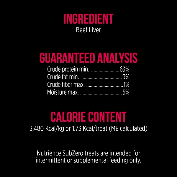 Nutrience SubZero Freeze-Dried Beef Liver Cat Treats