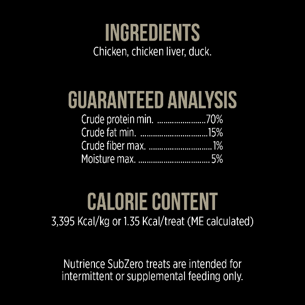 Nutrience SubZero Freeze-Dried Chicken, Chicken Liver & Duck Cat Treats