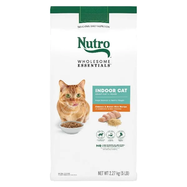 Nutro Wholesome Essentials Chicken & Brown Rice Indoor Adult Dry Cat Food, 2.27kg
