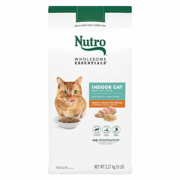 Nutro Wholesome Essentials Chicken & Brown Rice Indoor Adult Dry Cat Food, 2.27kg