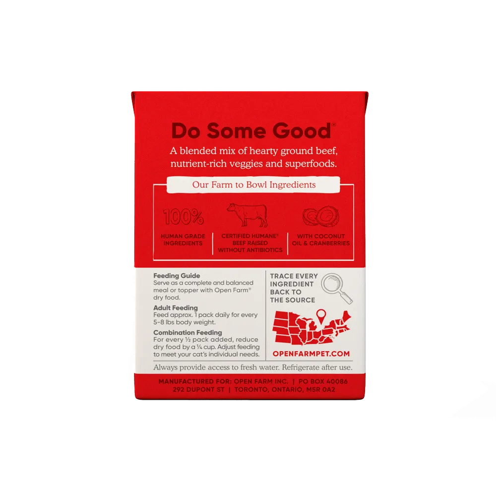 Open Farm Grain Free Grass Fed Beef Recipe Rustic Blend Wet Cat Food