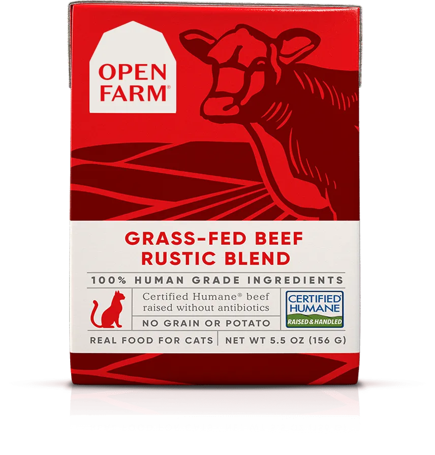 Open Farm Grain Free Grass Fed Beef Recipe Rustic Blend Wet Cat Food