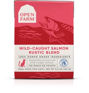 Open Farm Grain Free Wild Caught Salmon Recipe Rustic Blend Wet Cat Food