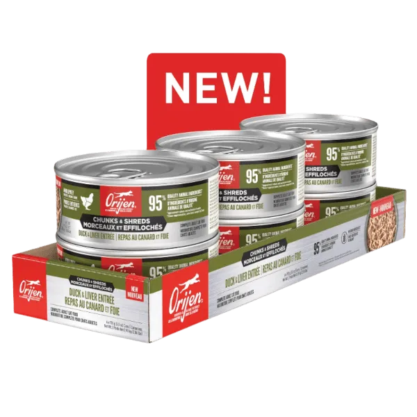 Orijen Duck & Chicken Chunks & Shreds Entre Canned Cat Food, 5.5oz