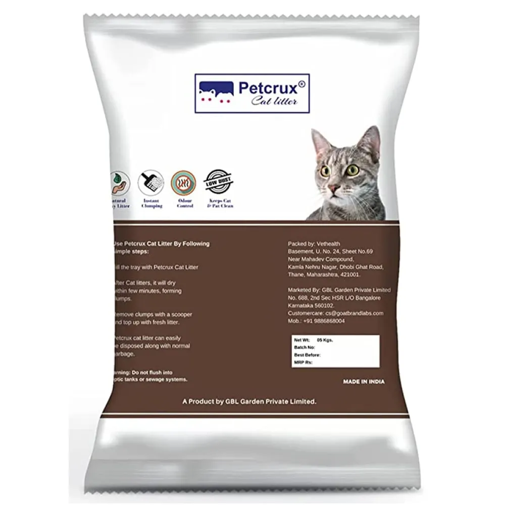 Petcrux Earthy Clump Unscented Cat Litter