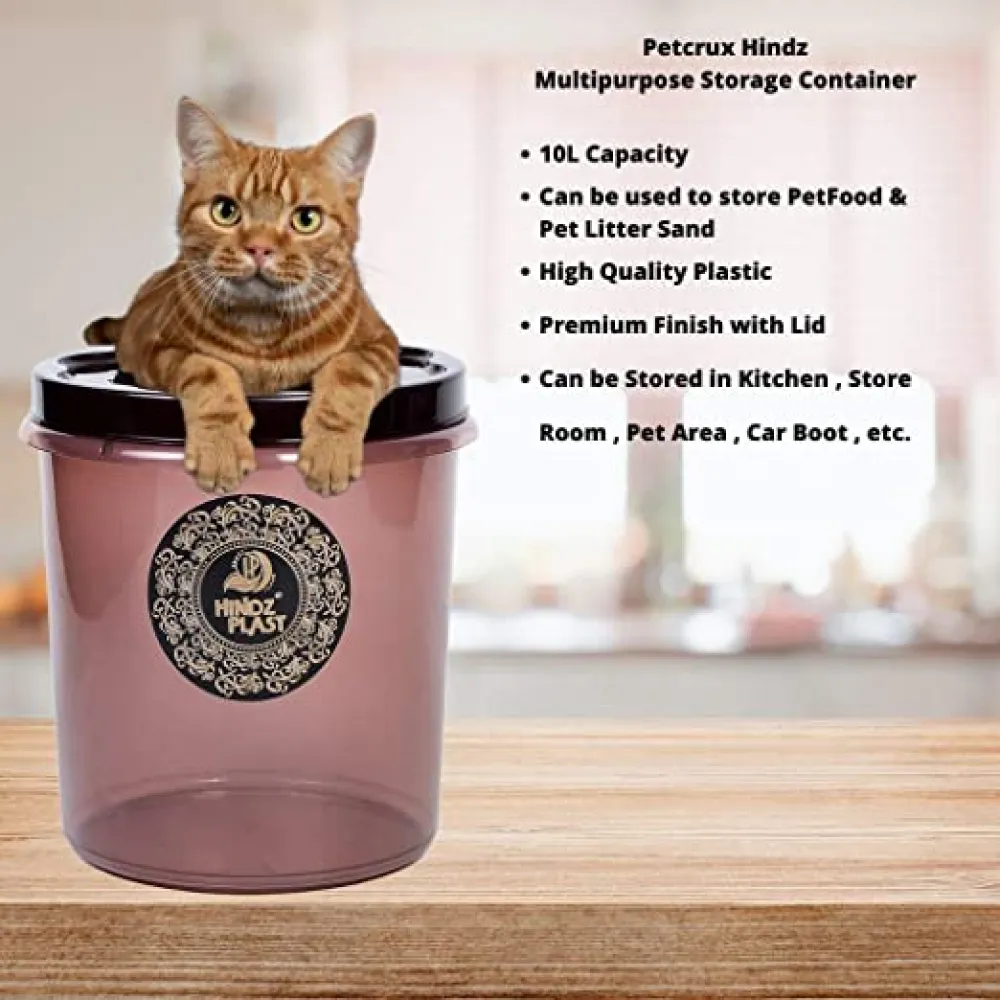 Petcrux Exclusive Brown Cat Litter Container
