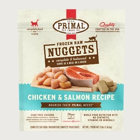 PRIMAL Frozen Raw Nuggets Chicken & Salmon Recipe for Cats