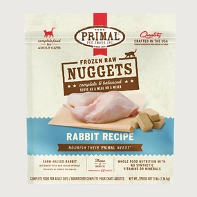 PRIMAL Frozen Raw Nuggets Rabbit Recipe for Cats