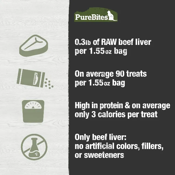 PureBites Freeze Dried Beef Liver Cat Treat, 44g