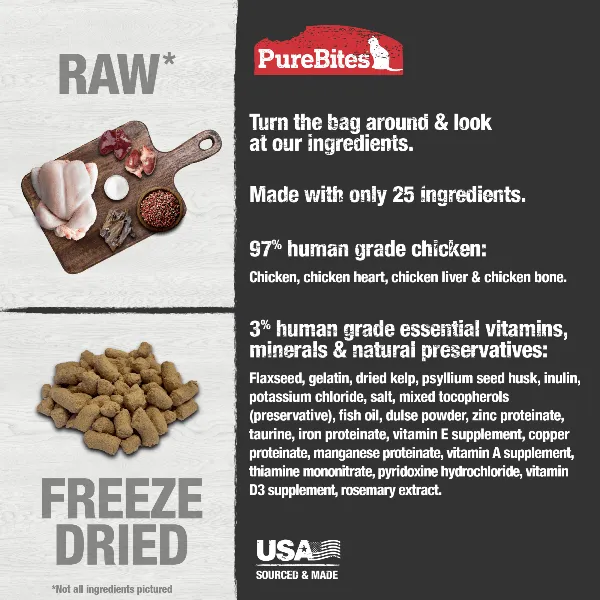 PureBites Freeze Dried Chicken Recipe Food Topper for Cats