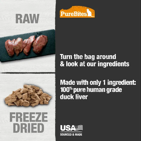PureBites Freeze Dried Duck Liver Cat Treat, 30g