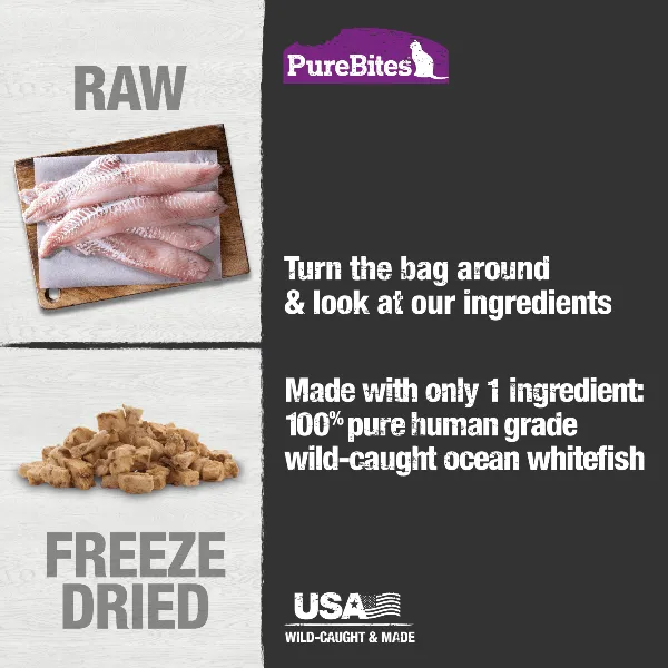 PureBites Freeze Dried Ocean Whitefish Cat Treat, 20g