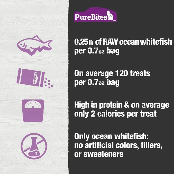 PureBites Freeze Dried Ocean Whitefish Cat Treat, 20g