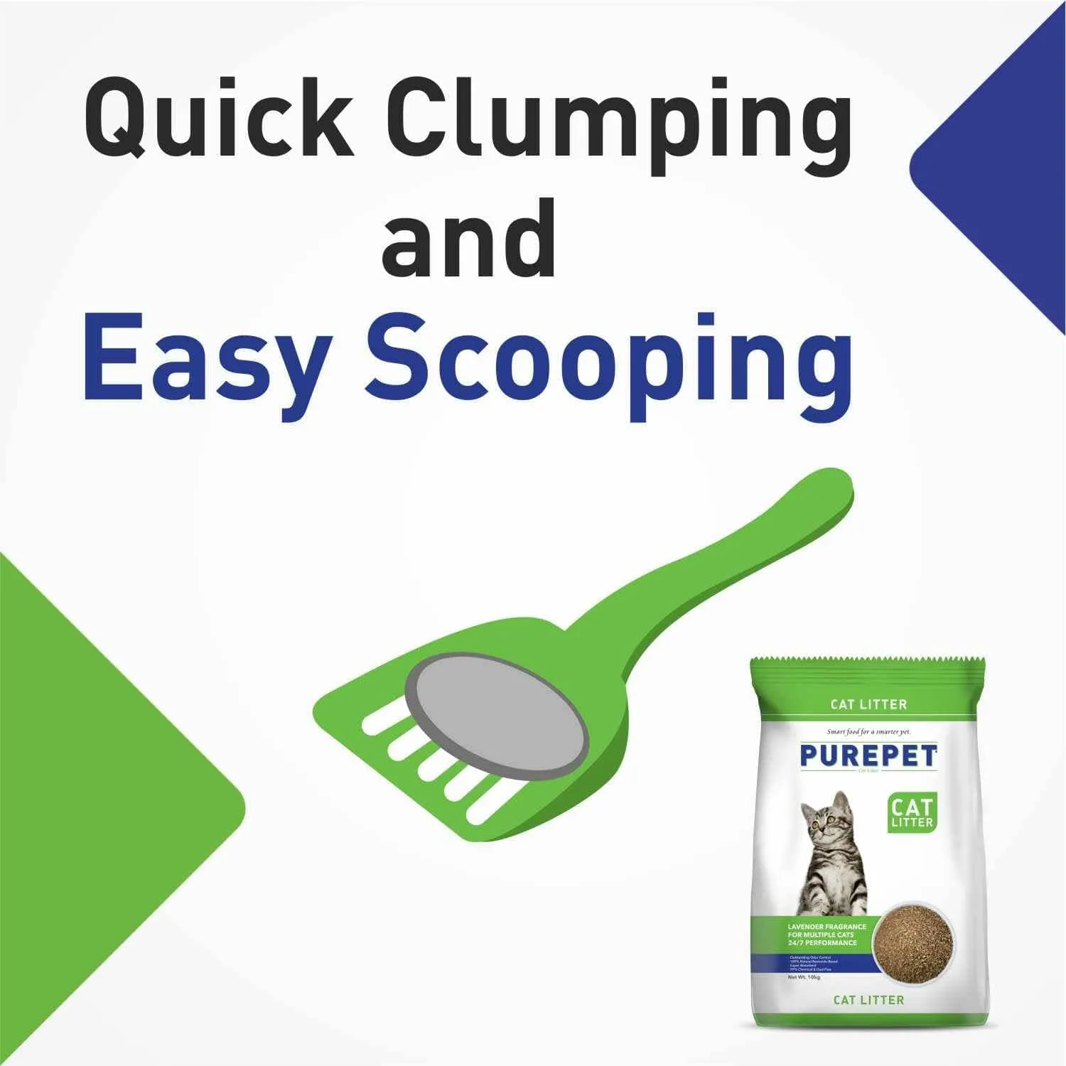 Purepet Lavender Scented and Petcrux Lavender & Lemon Scented Smart Clumping Cat Litter Combo (1 1)