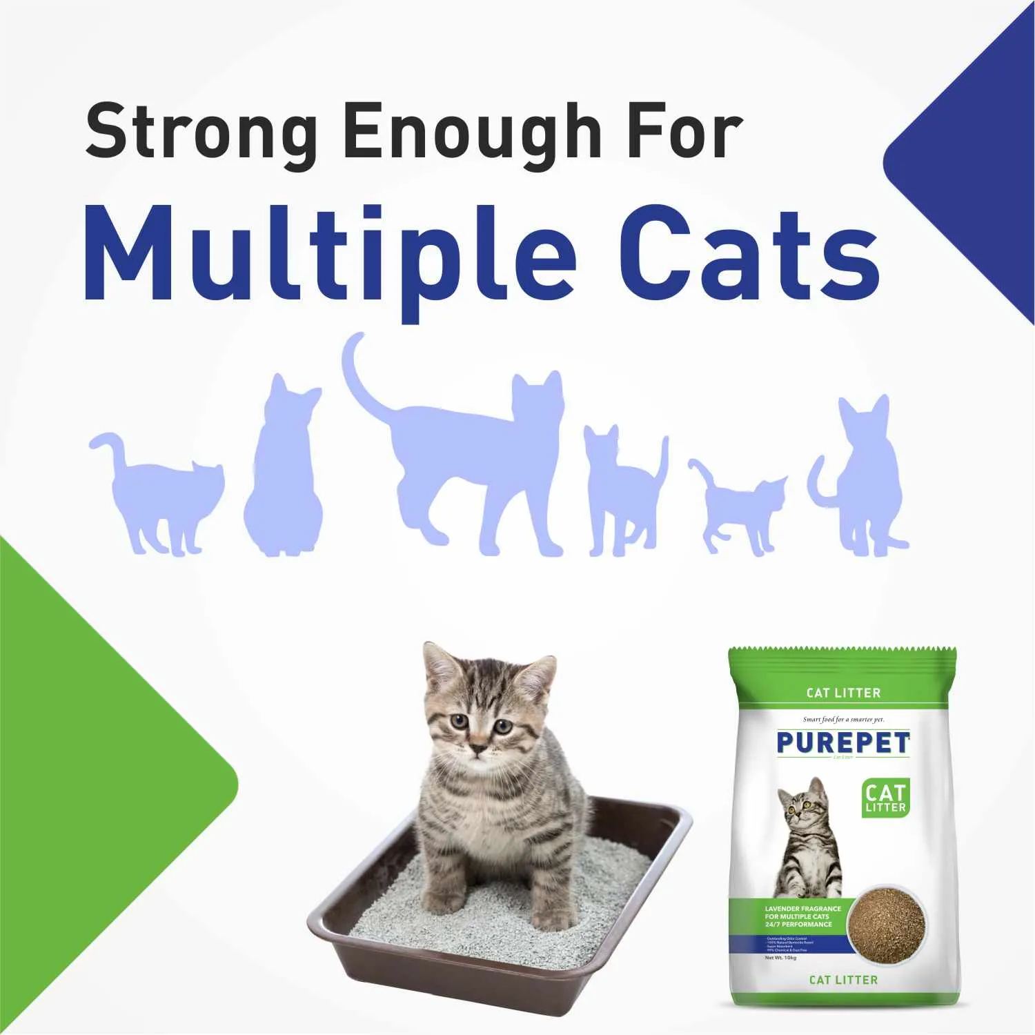 Purepet Lavender Scented and Petcrux Lavender & Lemon Scented Smart Clumping Cat Litter Combo (1 1)