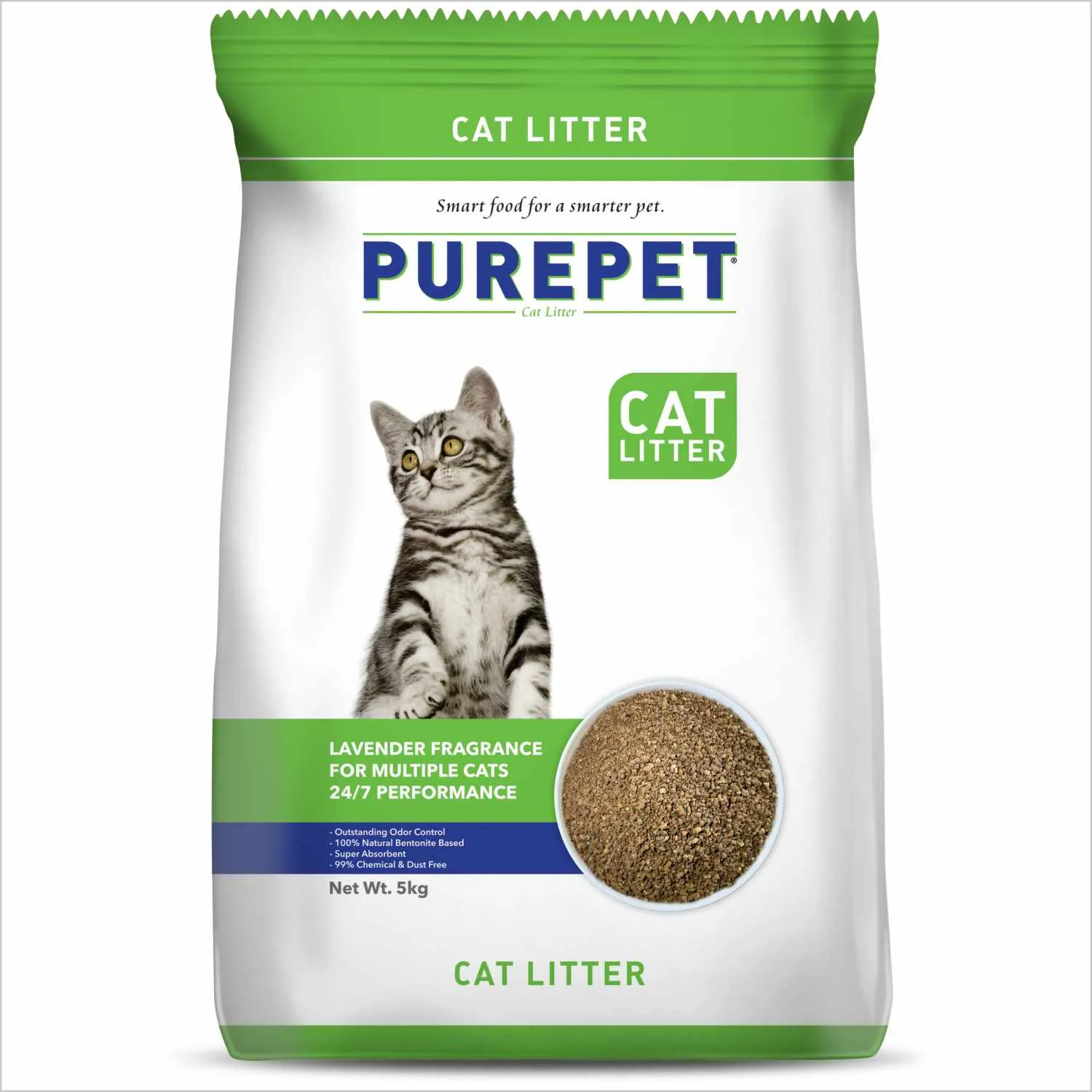 Purepet Lavender Scented and Petcrux Lavender & Lemon Scented Smart Clumping Cat Litter Combo (1 1)