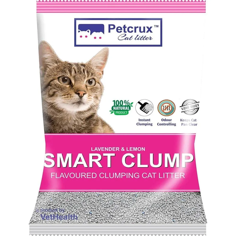 Purepet Lavender Scented and Petcrux Lavender & Lemon Scented Smart Clumping Cat Litter Combo (1 1)