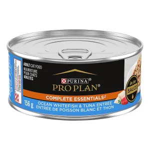 Purina Pro Plan Complete Essentials Ocean Whitefish & Tuna Entree Canned Cat Food, 156g