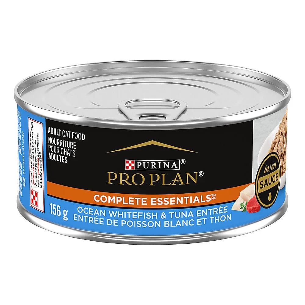 Purina Pro Plan Complete Essentials Ocean Whitefish & Tuna Entree Canned Cat Food, 156g