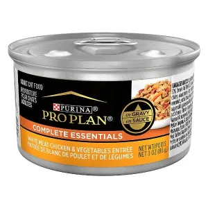 Purina Pro Plan Complete Essentials White Meat Chicken & Vegetables Entre in Gravy Canned Cat Food, 85g