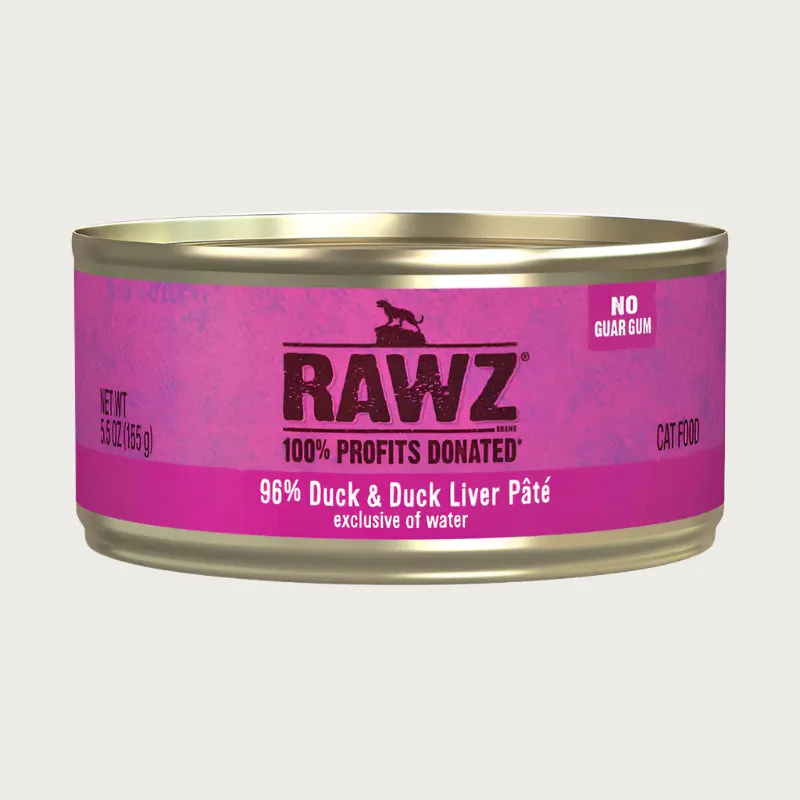 RAWZ 96% Duck & Duck Liver Pt Wet Food for Cats