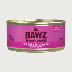 RAWZ 96% Duck & Duck Liver Pt Wet Food for Cats