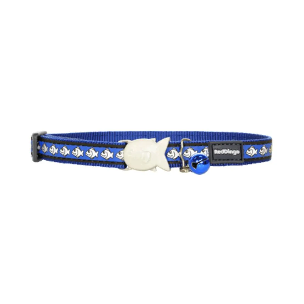 Red Dingo Cat Reflective Collar Blue