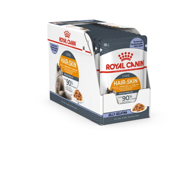 Royal Canin Wet Food - Hair & Skin with Jelly (Intense Beauty)- (12 X 85G Pouches)