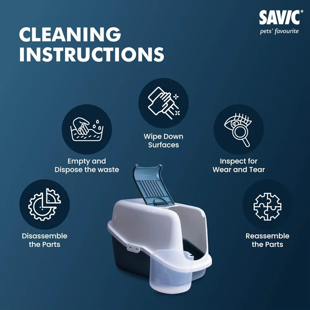 Savic Nestor Jumbo Toilet Home for Cats (Bluestone)
