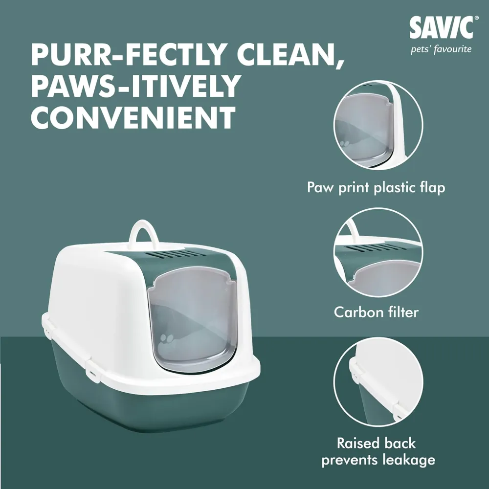 Savic Nestor Jumbo Toilet Home for Cats (Nordic Green)