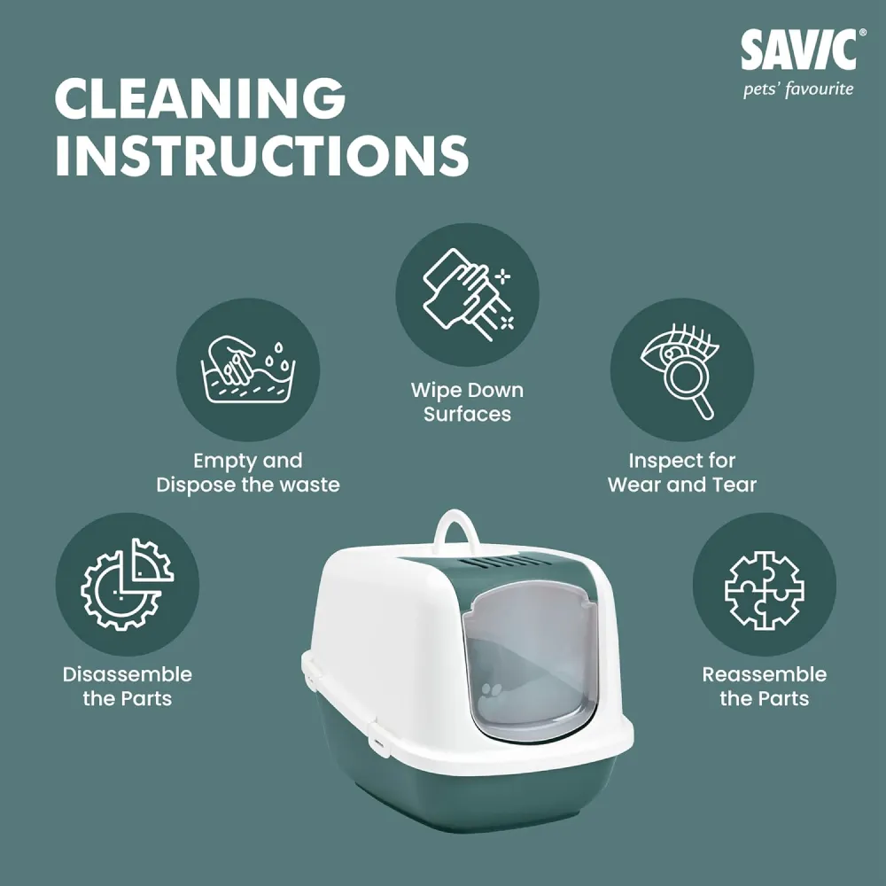 Savic Nestor Jumbo Toilet Home for Cats (Nordic Green)