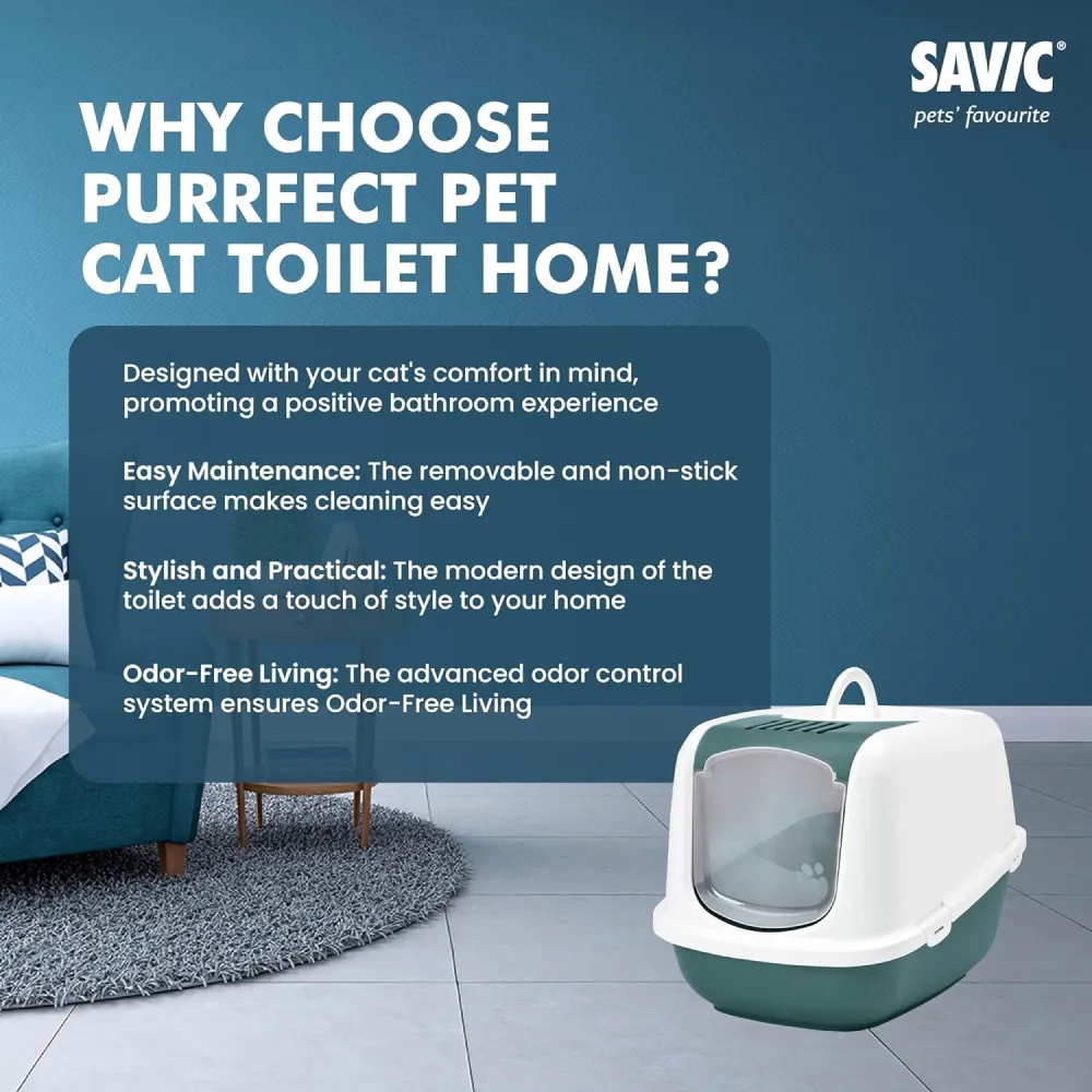 Savic Nestor Jumbo Toilet Home for Cats (Nordic Green)