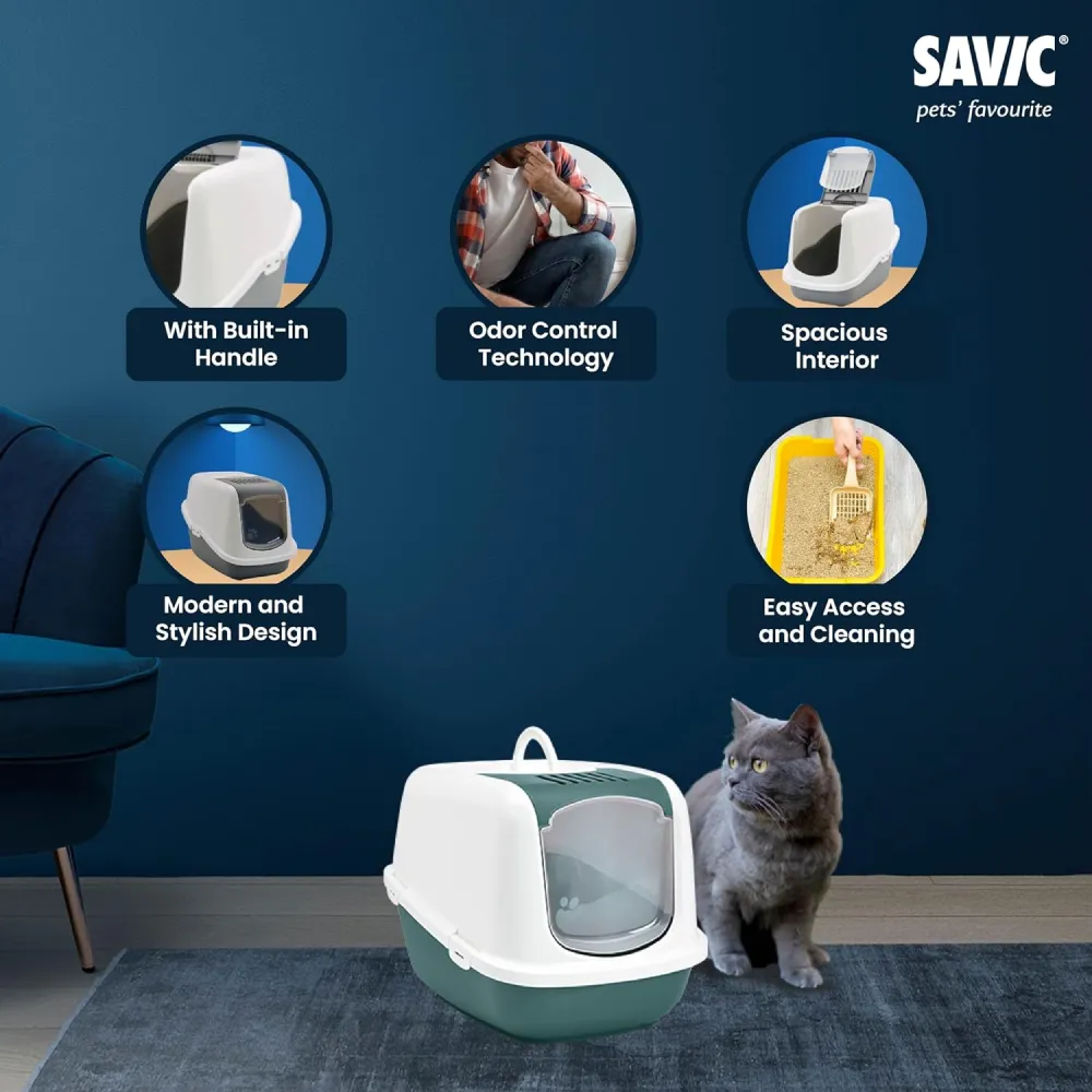 Savic Nestor Jumbo Toilet Home for Cats (Nordic Green)