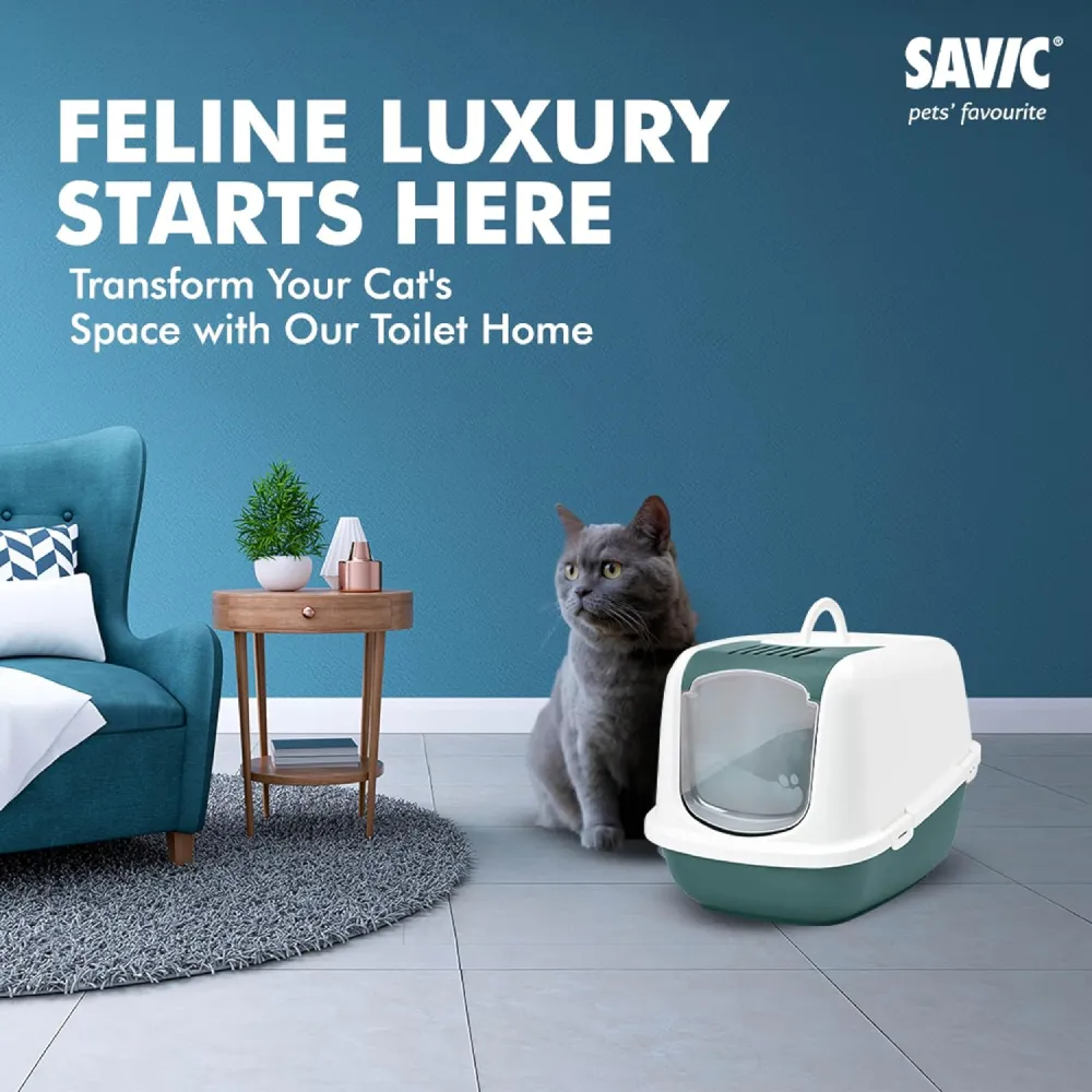 Savic Nestor Jumbo Toilet Home for Cats (Nordic Green)