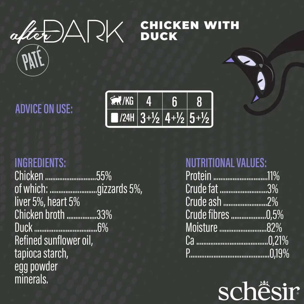 Schesir Cat After Dark Chicken With Duck Pate 80g
