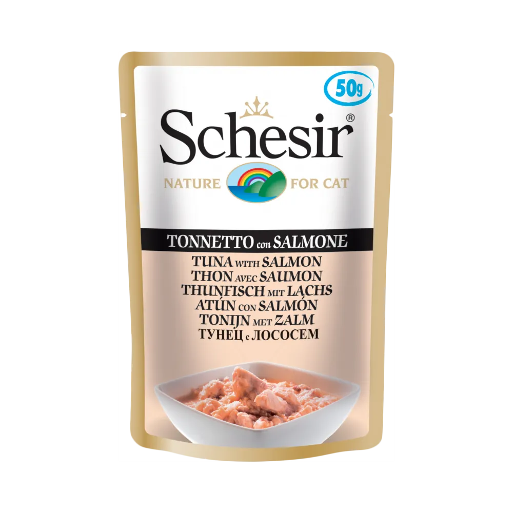 Schesir Nature Pouch Tuna with Salmon for Cats 50g