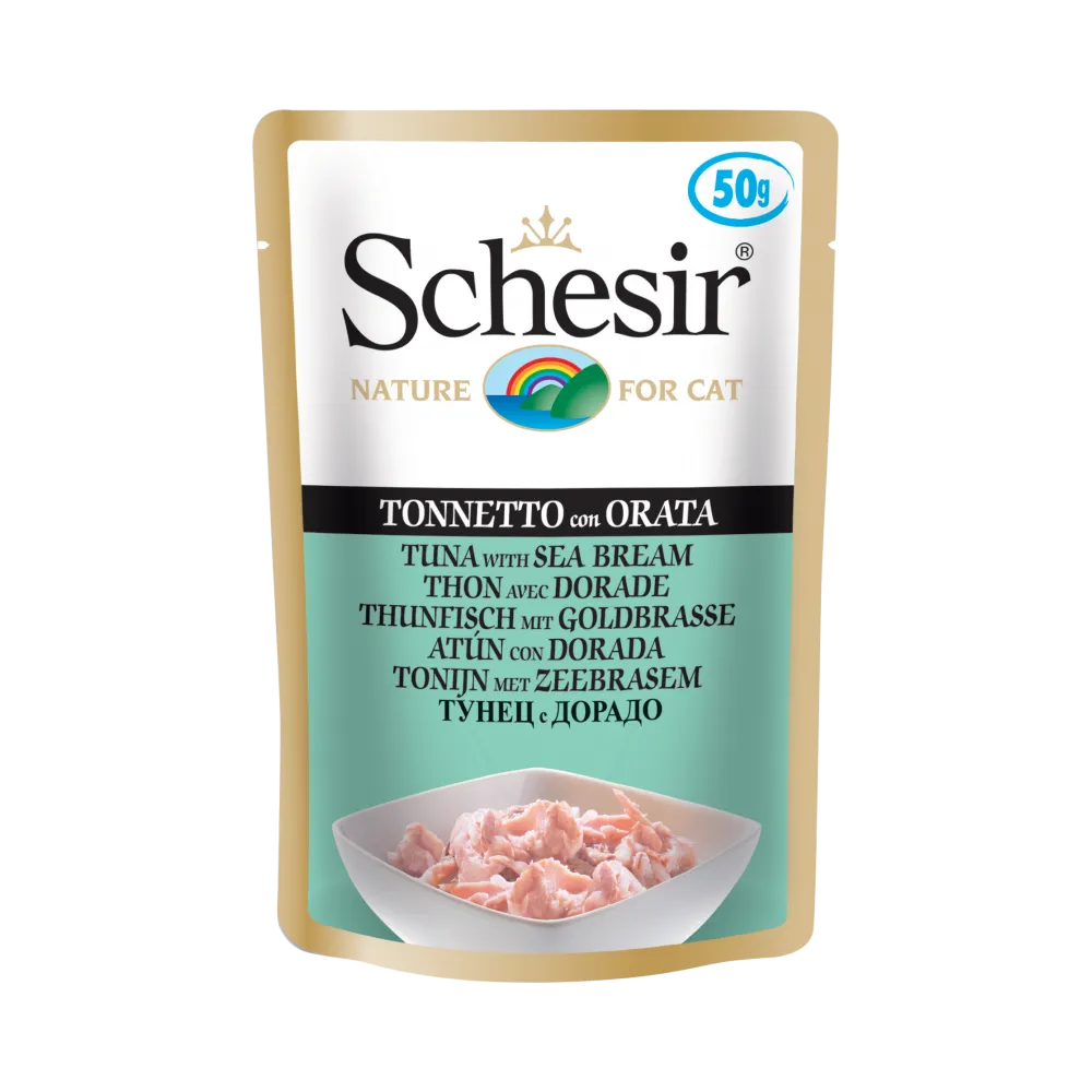 Schesir Nature Pouch Tuna with Sea Bream for Cats 50g