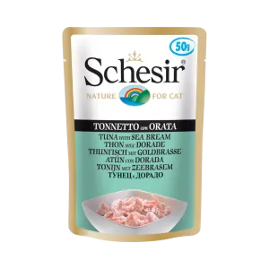 Schesir Nature Pouch Tuna with Sea Bream for Cats 50g