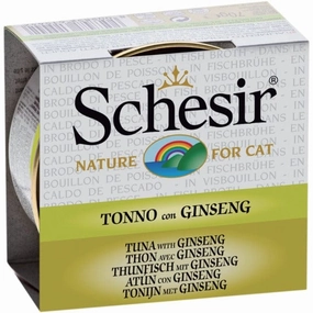 Schesir Tuna with Ginseng in Fish Broth Adult Wet Cat Food